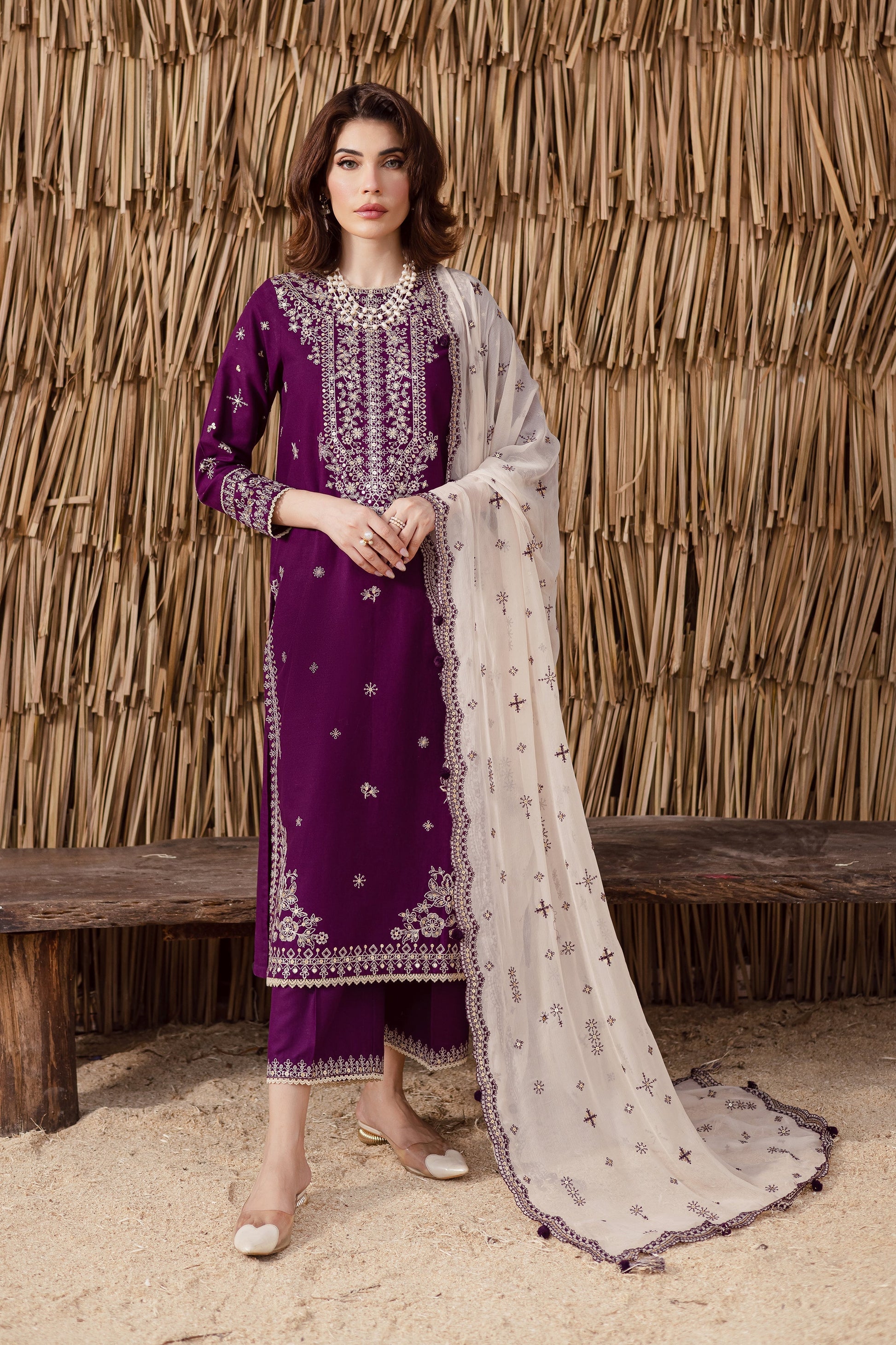 Solace 3Pc - Embroidered Dress Solace 3Pc - Embroidered Dress