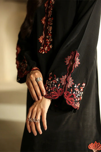 winter - Black Rose - 3pc Embroidered