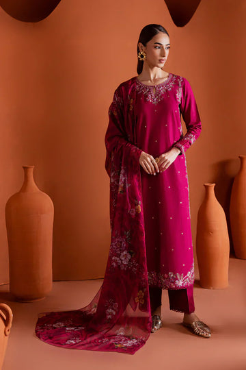 Pink Inizio 3Pc - Embroidered Summer Cotton Dress